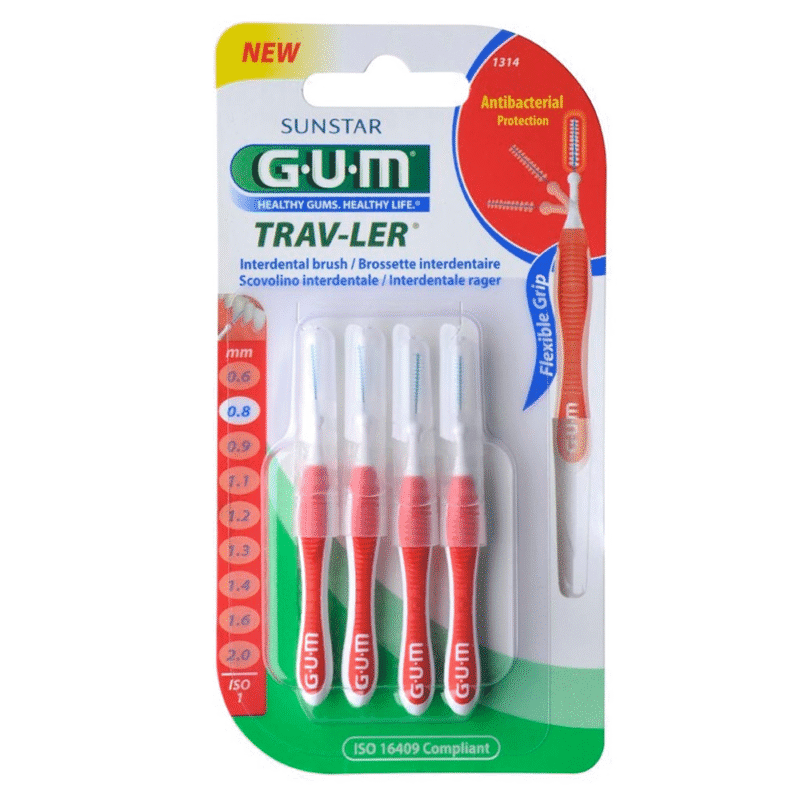 GUM BROSSETTE TRAVLER 0.8mm ROUGE
