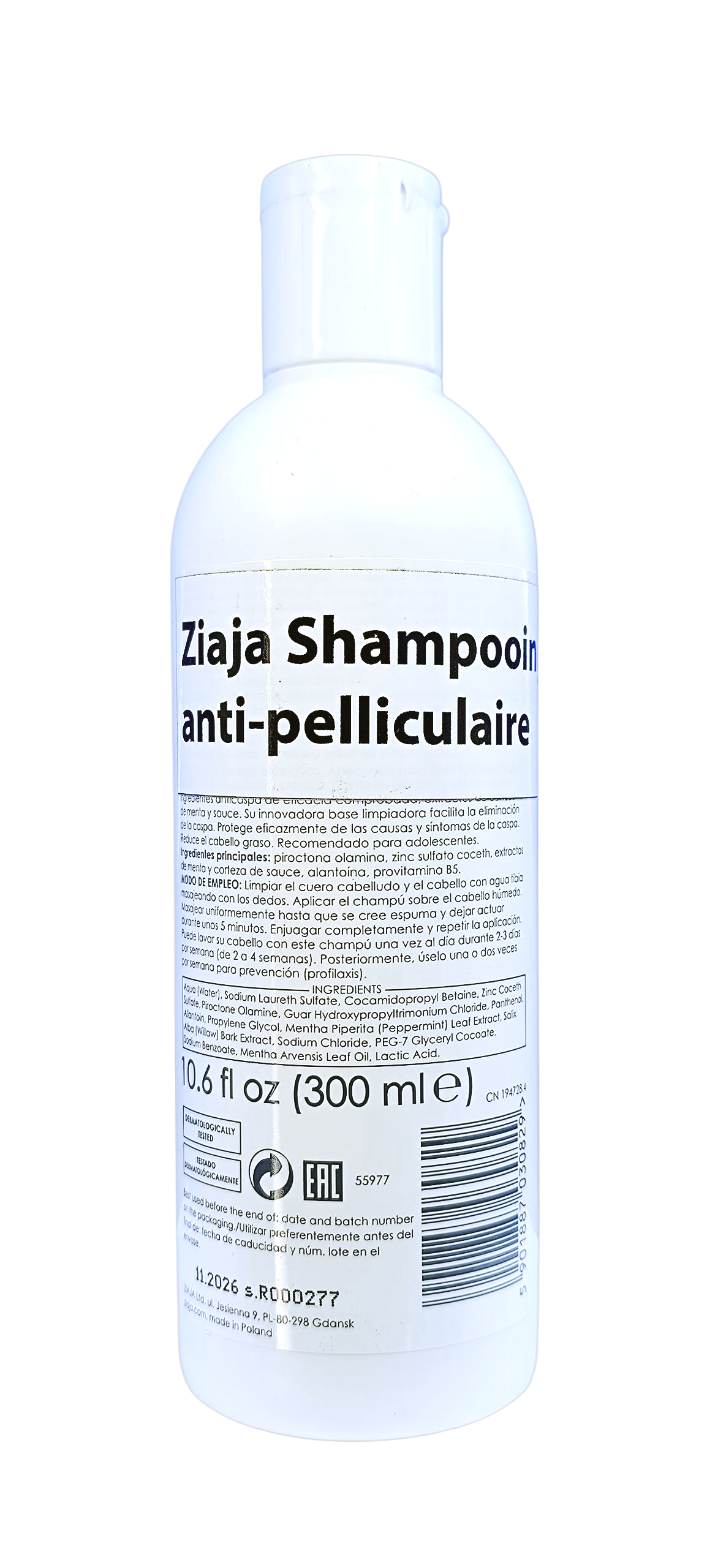 ZIAJA SHAMPOOING ANTI-PELLICULAIRE 300ML – Image 2