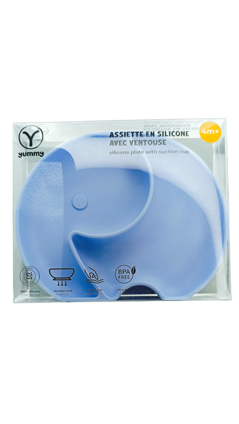 YUMMY ASSIETTE EN SILICONE ELEPHANT 4m+