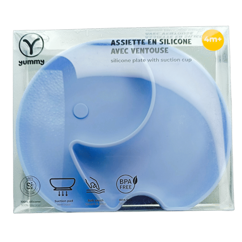 YUMMY ASSIETTE EN SILICONE ELEPHANT 4m+