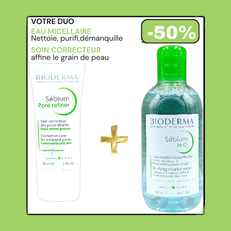 BIODERMA PACK SEBIUM PORE REFINER 30ML+SEBIUM H2O 250ML -50%