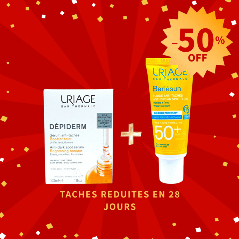 URIAGE PACK DEPIDERM SERUM ANTI-TACHES 30ML+ BARIESUN ECRAN FLUIDE 40ML -50%