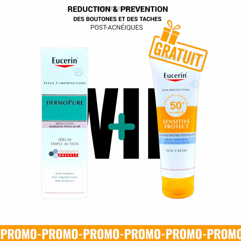 EUCERIN PACK DERMOPURE SERUM TRIPLE ACTION 40ML + SUN SENSITIVE PROTECT 50ML OFFERT