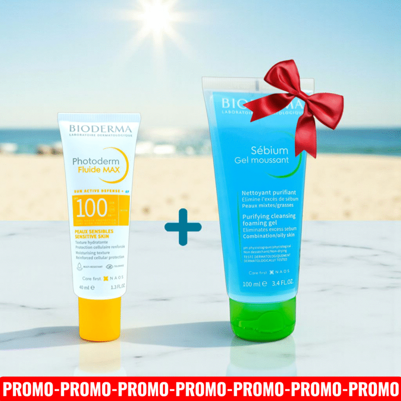 BIODERMA PACK PHOTODERM MAX 100 FLUIDE INVISIBLE 40ML+SEBIUM GEL MOUSSANT100ML OFFERT