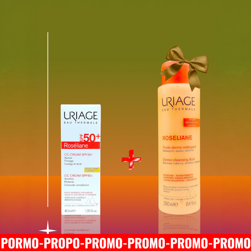 URIAGE PACK ROSELIANE CC CREME SPF50 TEINTE CLAIRE 40ML+ DERMO-NETTOYANT FLUIDE 250ML OFFERT