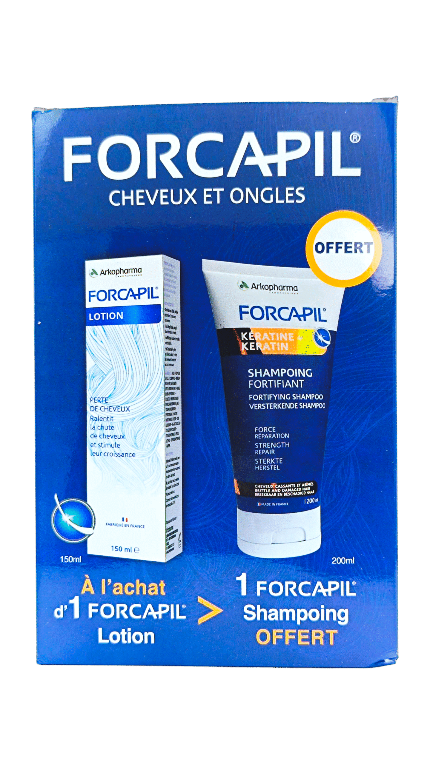 FORCAPIL PACK LOTION 150ML +SHAMPOOING FORTIFIANT 200ML OFFERT