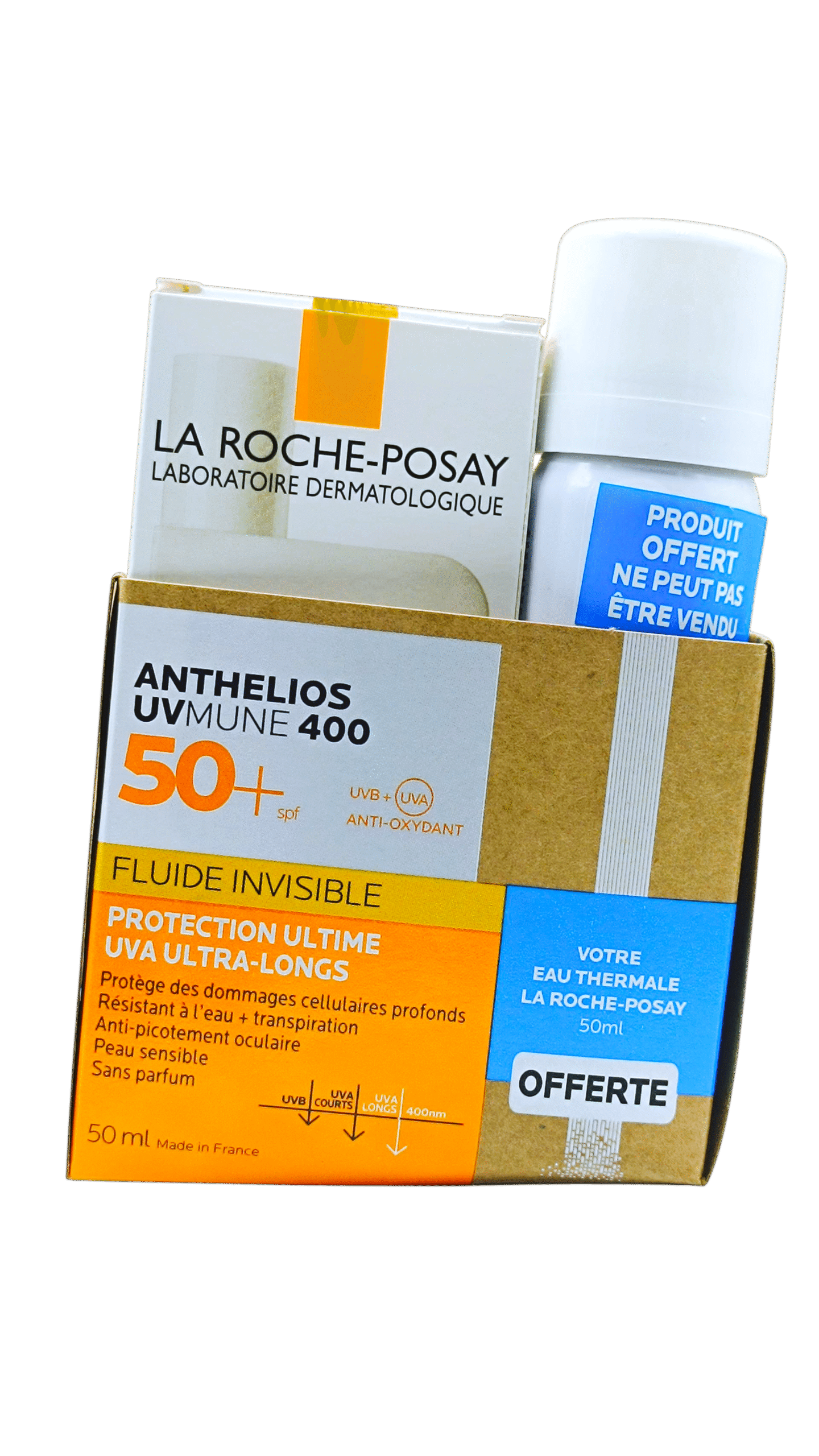 LA ROCHE POSAY PACK ANTHELIOS SHAKA FLUIDE INVISIBLE 50ML+EAU THERMALE 50ML OFFERT