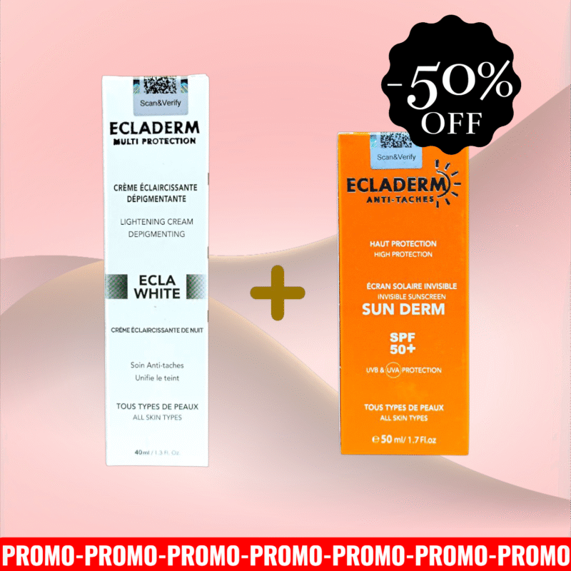 ECLADERM PACK CREME ECLA WHITE 40ML+SUN DERM ANTI-TACHES 50ML-50%