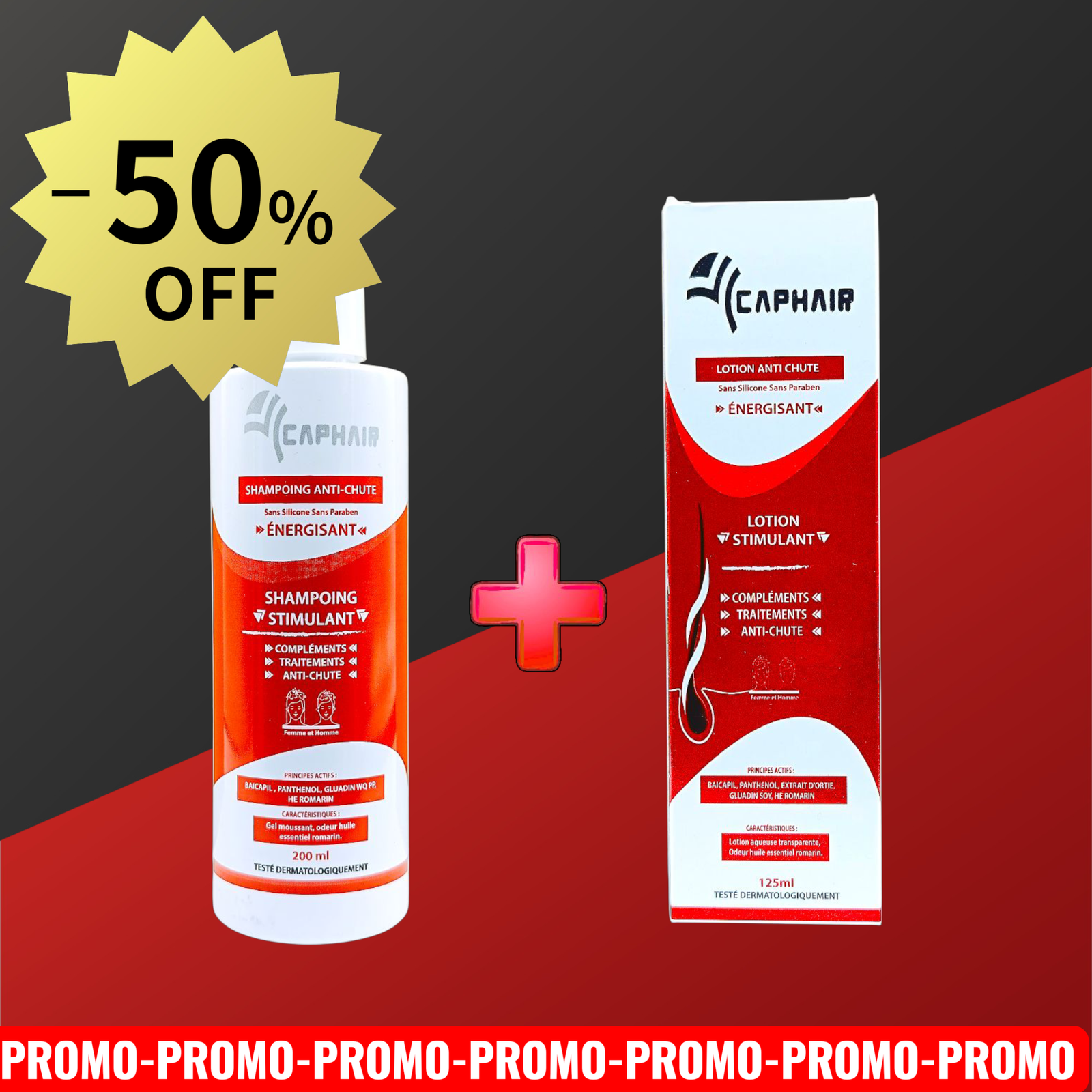 CAPHAIR PACK LOTION 125ML+SHAMPOING 200ML -50%