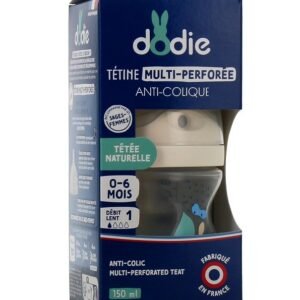 DODIE Biberon Tétine Multi-Perforée ROSE 0-6mois 150ml